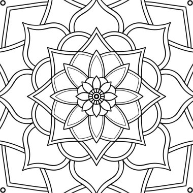 Mandala dekoratif süsü. Tebrik kartı, telefon kılıfı izi vb. için kullanılabilir. El çizimi arkaplan