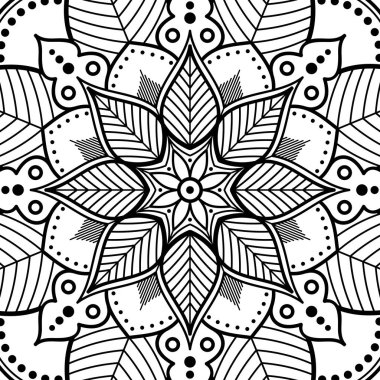 Mandala dekoratif süsü. Tebrik kartı, telefon kılıfı izi vb. için kullanılabilir. El çizimi arkaplan