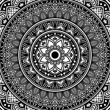 Mandala dekoratif süsü. Tebrik kartı, telefon kılıfı izi vb. için kullanılabilir. El çizimi arkaplan