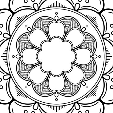 Mandala dekoratif süsü. Tebrik kartı, telefon kılıfı izi vb. için kullanılabilir. El çizimi arkaplan