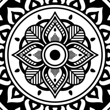 Mandala dekoratif süsü. Tebrik kartı, telefon kılıfı izi vb. için kullanılabilir. El çizimi arkaplan