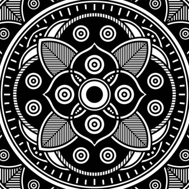 Mandala dekoratif süsü. Tebrik kartı, telefon kılıfı izi vb. için kullanılabilir. El çizimi arkaplan