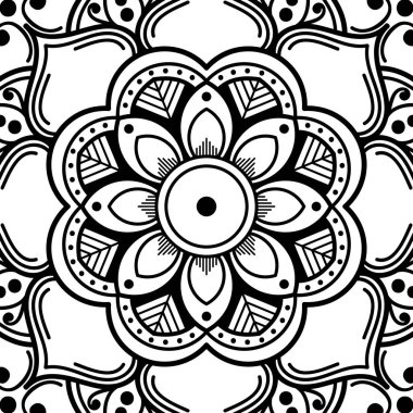 Mandala dekoratif süsü. Tebrik kartı, telefon kılıfı izi vb. için kullanılabilir. El çizimi arkaplan
