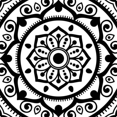 Mandala dekoratif süsü. Tebrik kartı, telefon kılıfı izi vb. için kullanılabilir. El çizimi arkaplan