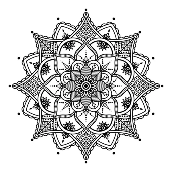 Mandala Płynny Wzór Ręcznie Rysowane Tło Wektor Izolowany Białym — Wektor stockowy