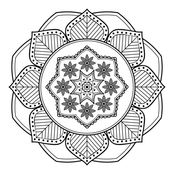 Mandala Motif Sans Couture Fond Dessiné Main Vecteur Isolé Sur — Image vectorielle