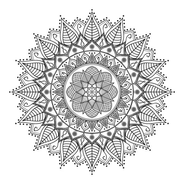 Mandala Bezproblémový Vzor Ručně Kreslené Pozadí Vektor Izolovaný Bílém — Stockový vektor