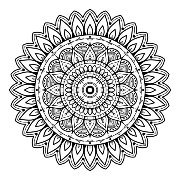 Mandala Ornamento Rotondo Decorativo Può Essere Utilizzato Biglietto Auguri Stampa — Vettoriale Stock