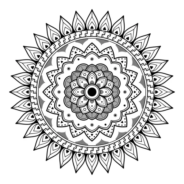 Mandala Ornamento Rotondo Decorativo Può Essere Utilizzato Biglietto Auguri Stampa — Vettoriale Stock