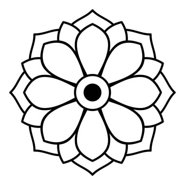 Mandala dekoratif yuvarlak süs. Tebrik kartı, telefon kılıfı baskı, vb için kullanılabilir. Elle çizilmiş arka plan, vektör beyaz izole. Eps 10 