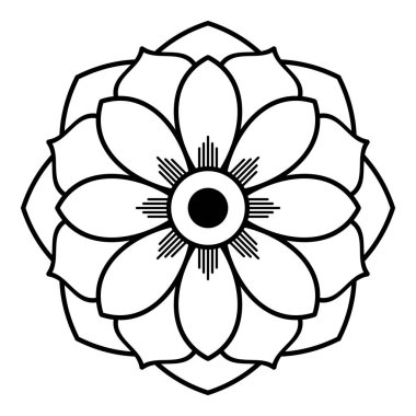 Mandala dekoratif yuvarlak süs. Tebrik kartı, telefon kılıfı baskı, vb için kullanılabilir. Elle çizilmiş arka plan, vektör beyaz izole. Eps 10 