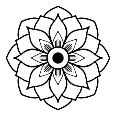 Mandala dekoratif yuvarlak süs. Tebrik kartı, telefon kılıfı baskı, vb için kullanılabilir. Elle çizilmiş arka plan, vektör beyaz izole. Eps 10 