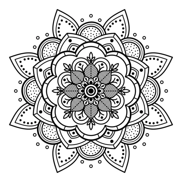 Mandala dekoratif yuvarlak süs. Tebrik kartı, telefon kılıfı baskı, vb için kullanılabilir. Elle çizilmiş arka plan, vektör beyaz izole. Eps 10 