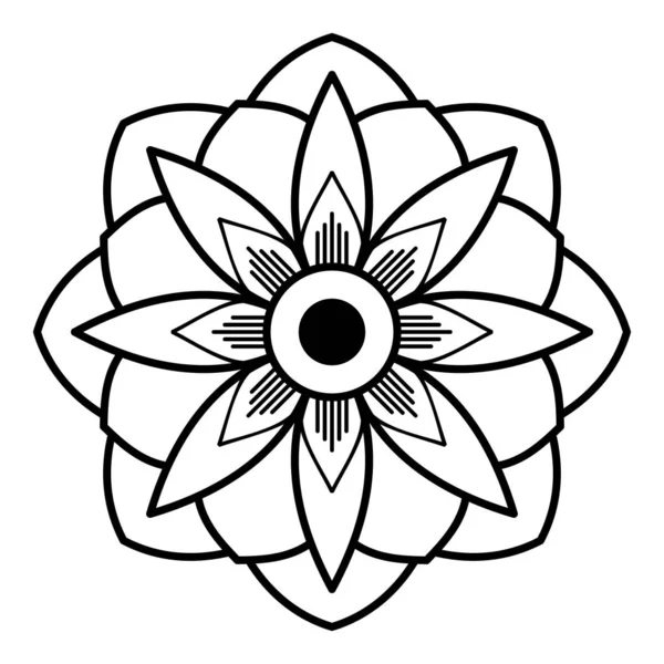 Mandala dekoratif yuvarlak süs. Tebrik kartı, telefon kılıfı baskı, vb için kullanılabilir. Elle çizilmiş arka plan, vektör beyaz izole. Eps 10 