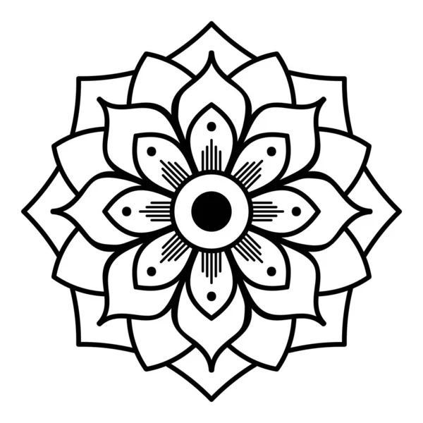 Mandala dekoratif yuvarlak süs. Tebrik kartı, telefon kılıfı baskı, vb için kullanılabilir. Elle çizilmiş arka plan, vektör beyaz izole. Eps 10 