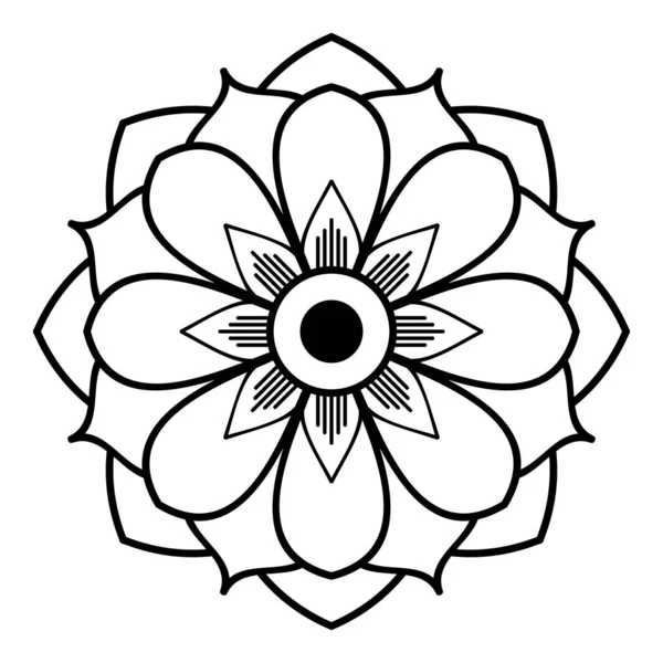 Mandala dekoratif yuvarlak süs. Tebrik kartı, telefon kılıfı baskı, vb için kullanılabilir. Elle çizilmiş arka plan, vektör beyaz izole. Eps 10 