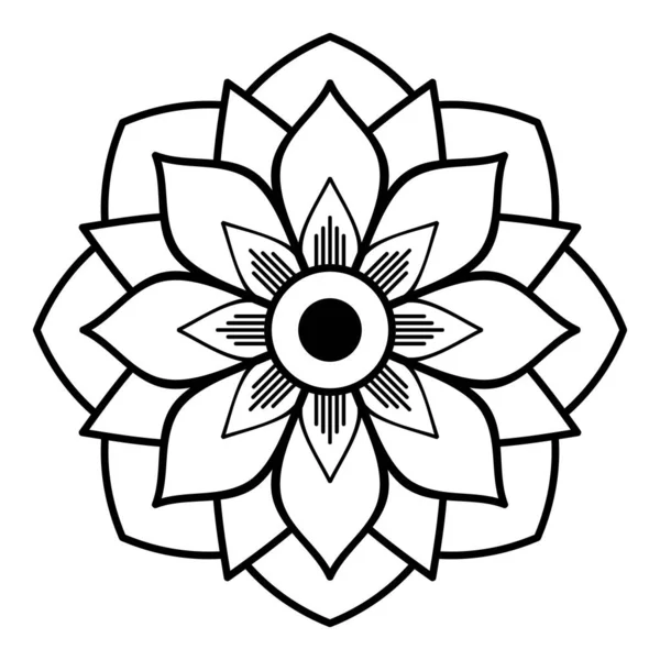 Mandala dekoratif yuvarlak süs. Tebrik kartı, telefon kılıfı baskı, vb için kullanılabilir. Elle çizilmiş arka plan, vektör beyaz izole. Eps 10 