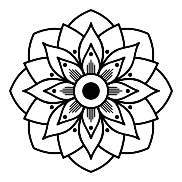 Mandala dekoratif yuvarlak süs. Tebrik kartı, telefon kılıfı baskı, vb için kullanılabilir. Elle çizilmiş arka plan, vektör beyaz izole. Eps 10 