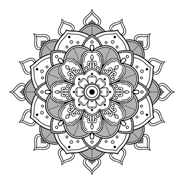 Mandala dekoratif yuvarlak süs. Tebrik kartı, telefon kılıfı baskı, vb için kullanılabilir. Elle çizilmiş arka plan, vektör beyaz izole. Eps 10 