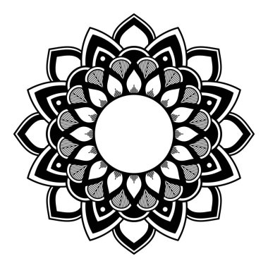 Mandala dekoratif yuvarlak süs. Tebrik kartı, telefon kılıfı baskı, vb için kullanılabilir. Elle çizilmiş arka plan, vektör beyaz izole. Eps 10 