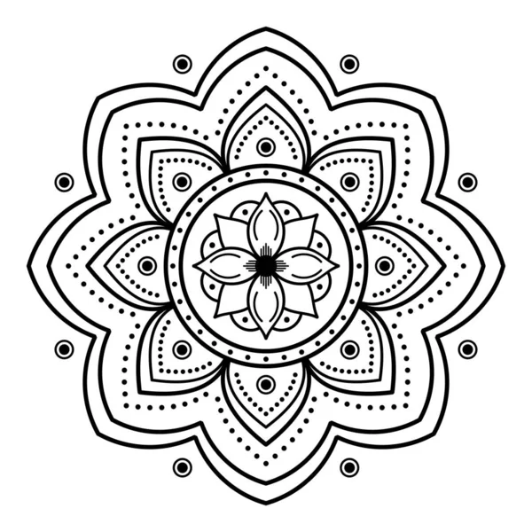 Patrón Circular Forma Mandala Para Colorear Libro Tarjeta Felicitación Impresión — Vector de stock