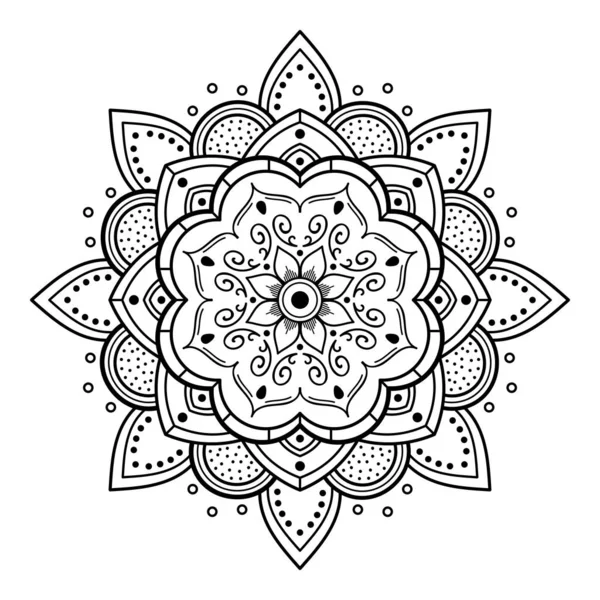 Modèle Circulaire Forme Mandala Pour Livre Coloriage Carte Vœux Impression — Image vectorielle