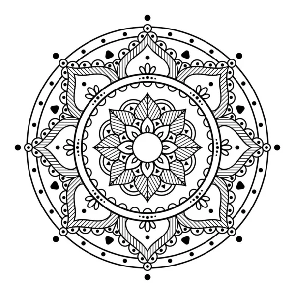 Patrón Circular Forma Mandala Para Colorear Libro Tarjeta Felicitación Impresión — Vector de stock