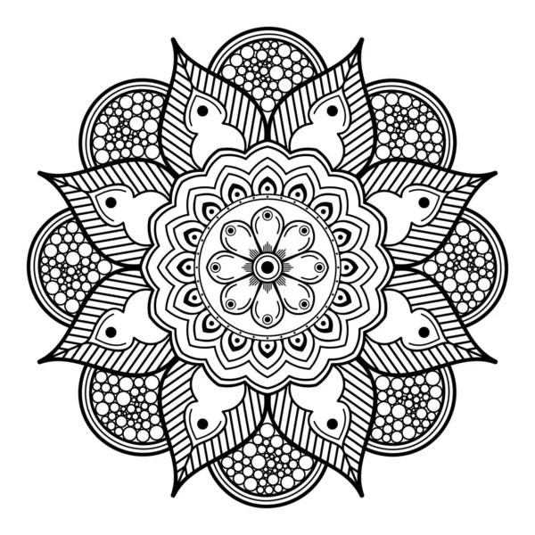 Modèle Circulaire Forme Mandala Pour Livre Coloriage Carte Vœux Impression — Image vectorielle