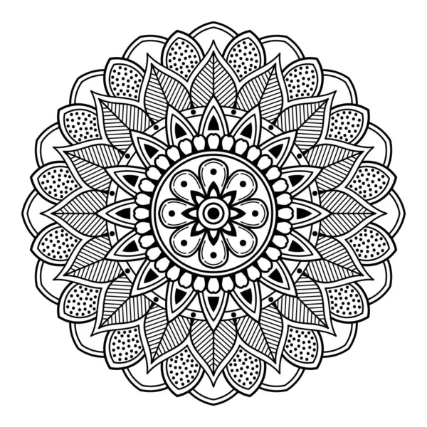 Modèle Circulaire Forme Mandala Pour Livre Coloriage Carte Vœux Impression — Image vectorielle