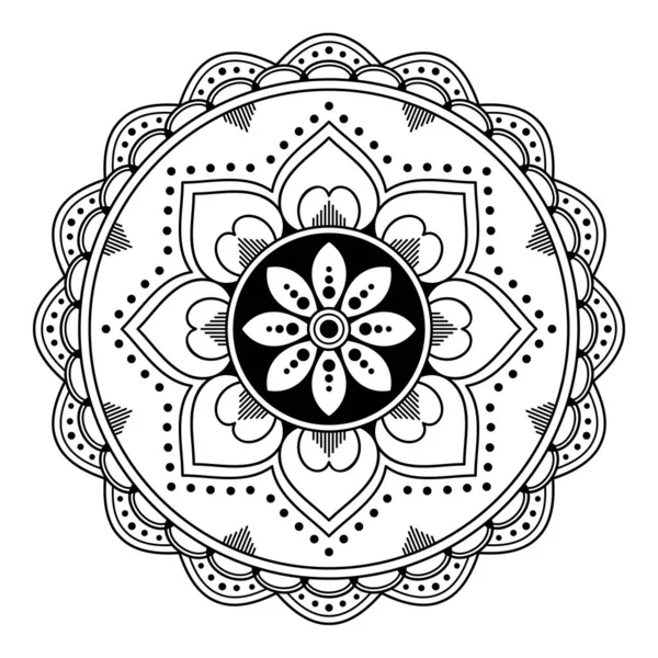 Κυκλικό Μοτίβο Μορφή Μαντάλα Για Χρωματισμό Βιβλίου Ευχετήρια Κάρτα Εκτύπωση — Διανυσματικό Αρχείο