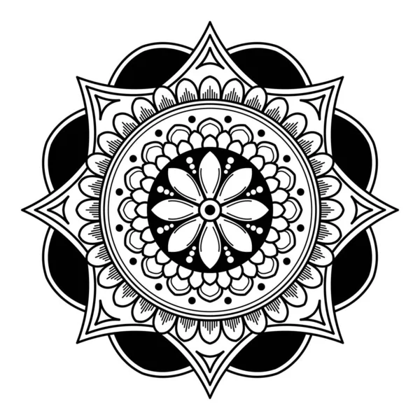 Körkörös Minta Mandala Formájában Kifestőkönyv Üdvözlőlap Telefon Tok Nyomtatás Stressz — Stock Vector