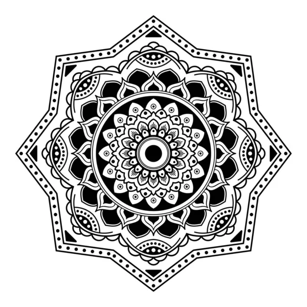 Mandala Dekoratif Yuvarlak Süs Tebrik Kartı Telefon Kılıfı Baskı Için — Stok Vektör