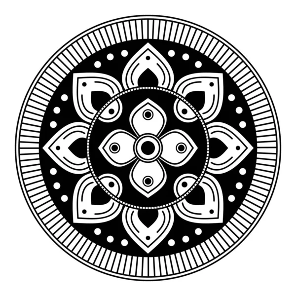 Mandala Dekoratif Yuvarlak Süs Tebrik Kartı Telefon Kılıfı Izi Için — Stok Vektör