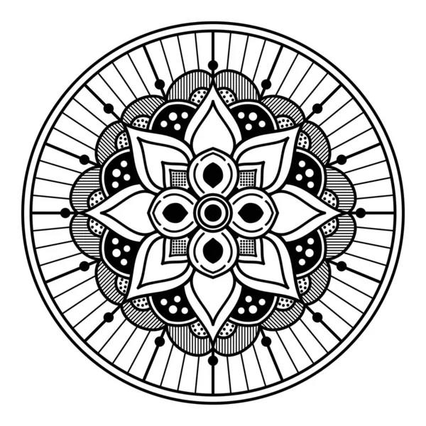 Mandala Dekoratív Kerek Dísz Használható Üdvözlőkártyához Telefonos Nyomtatáshoz Stb Kézzel — Stock Vector