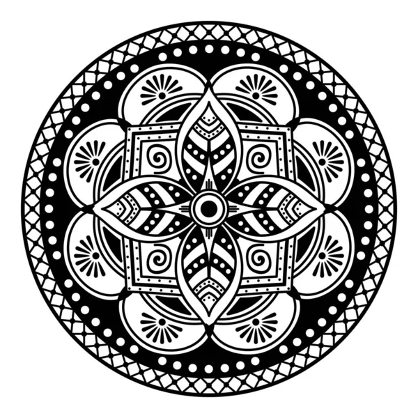 Mandala Decoratieve Ronde Ornament Kan Gebruikt Worden Voor Wenskaarten Telefoonhoesjes — Stockvector