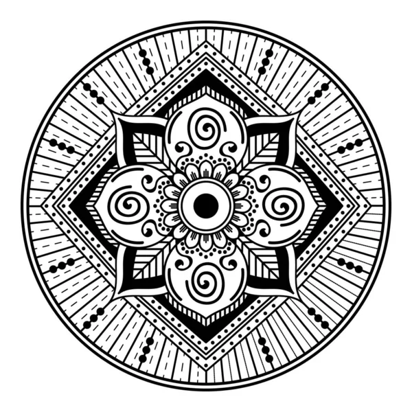 Mandala Dekoratif Yuvarlak Süs Tebrik Kartı Telefon Kılıfı Izi Için — Stok Vektör