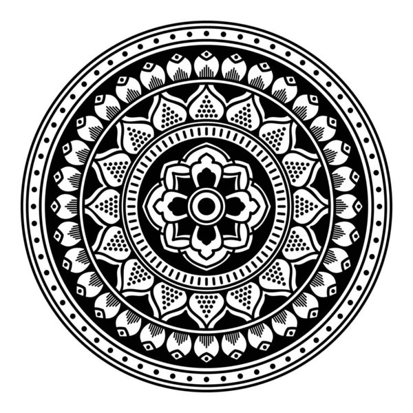 Mandala Ornamento Rotondo Decorativo Può Essere Utilizzato Biglietto Auguri Stampa — Vettoriale Stock