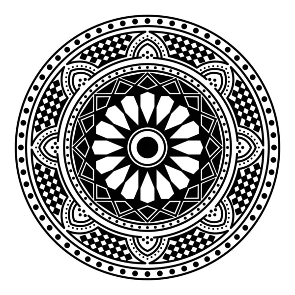 Adorno Mandala Étnico Árabe Pakistán Marruecos Turquía India España — Vector de stock