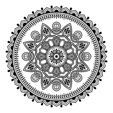 Etnik Mandala Süslemesi. Arapça, Pakistan, Fas, Türkçe, Hindistan, İspanya motifleri