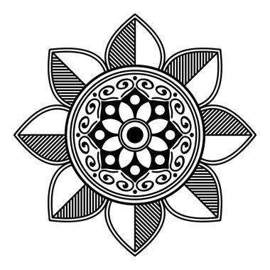 Etnik Mandala Süslemesi. Arapça, Pakistan, Fas, Türkçe, Hindistan, İspanya motifleri