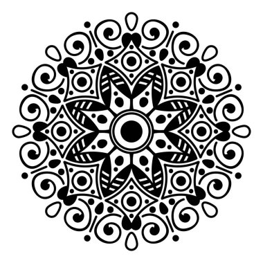 Etnik Mandala Süslemesi. Arapça, Pakistan, Fas, Türkçe, Hindistan, İspanya motifleri