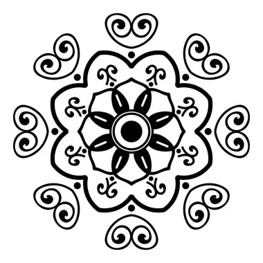 Mandala dekoratif süsü. Tebrik kartı, telefon kılıfı izi vb. için kullanılabilir. El çizimi arkaplan