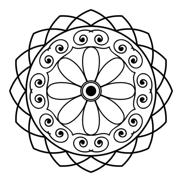 Mandala Dekoratív Dísz Használható Üdvözlőkártyához Telefonos Nyomtatáshoz Stb Kézzel Rajzolt — Stock Vector