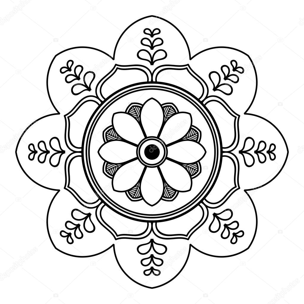 Ethnic Mandala Ornament. Arabic, Pakistan, Moroccan, Turkish, Indian, Spain motifs