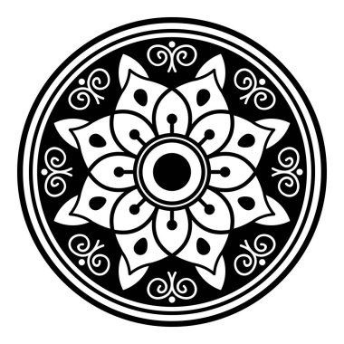 Etnik Mandala Süslemesi. Arapça, Pakistan, Fas, Türkçe, Hindistan, İspanya motifleri