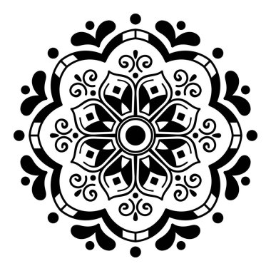 Etnik Mandala Süslemesi. Arapça, Pakistan, Fas, Türkçe, Hindistan, İspanya motifleri