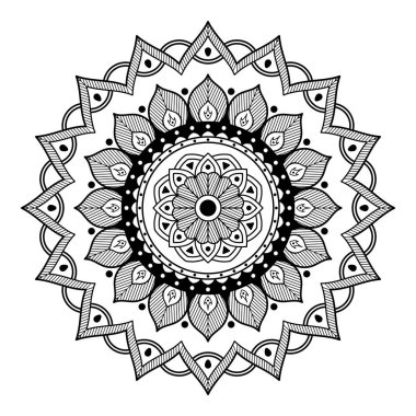 Etnik Mandala Süslemesi. Arapça, Pakistan, Fas, Türkçe, Hindistan, İspanya motifleri