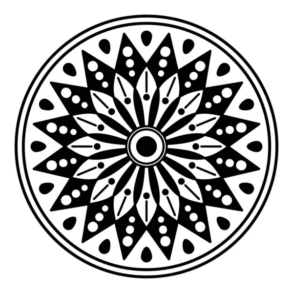 Adorno Mandala Étnico Árabe Pakistán Marruecos Turquía India España — Vector de stock