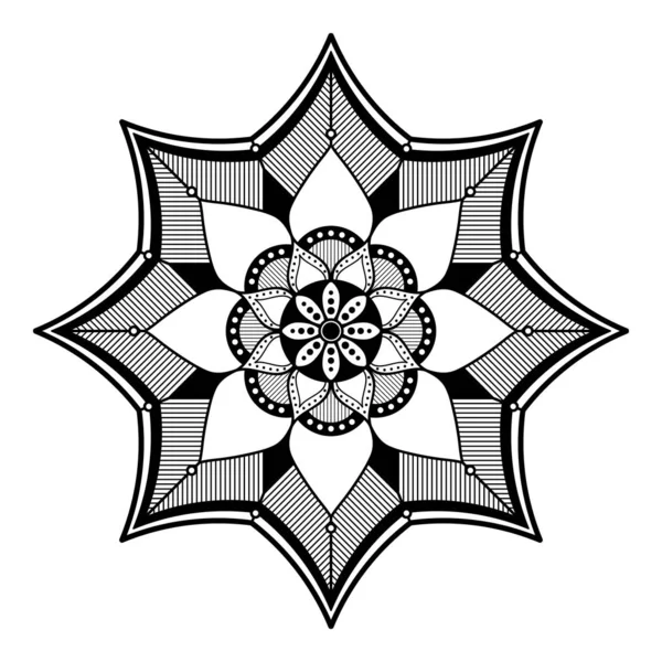 Ornamento Mandala Étnica Árabe Paquistão Marroquino Turco Indiano Espanha Motivos — Vetor de Stock