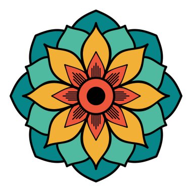 Beyaza izole edilmiş dekoratif etnik renk süsü. Tatil için iyi bir dekor. Yazdırma ve tebrik kartı için mükemmel.